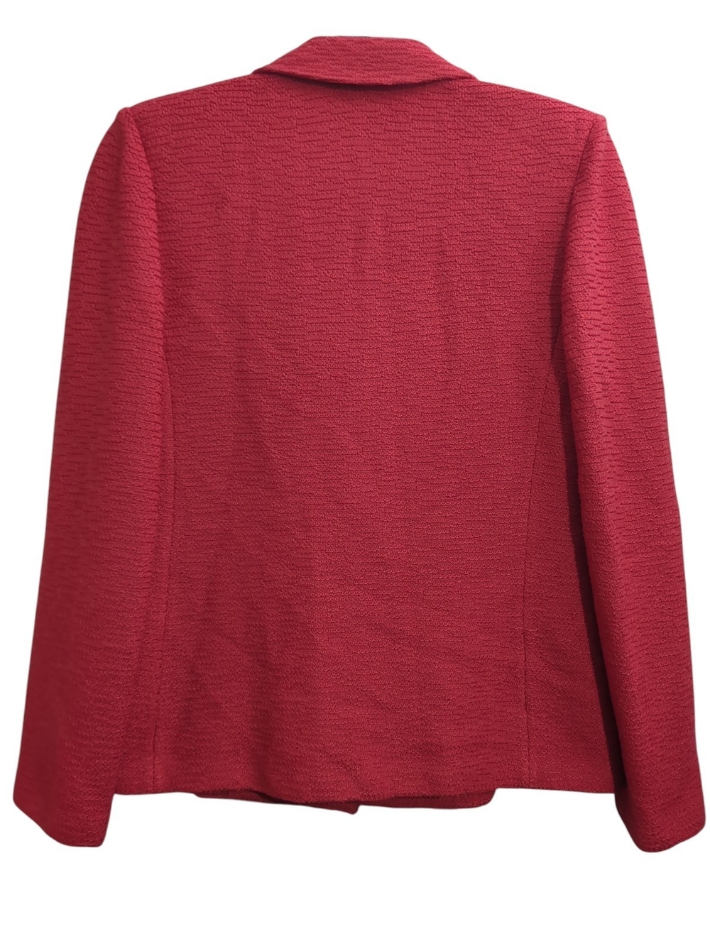 St. John Collection Pre-Fall 2021 Textured Knit Blazer Coral Red Sz 6 Designer - Picture 5 of 11